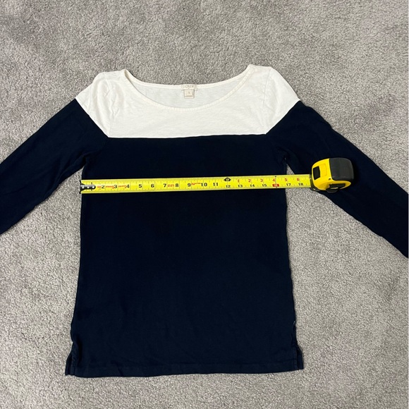 J Crew Color Block Tee - Navy / Off White Size Small - Picture 4 of 6